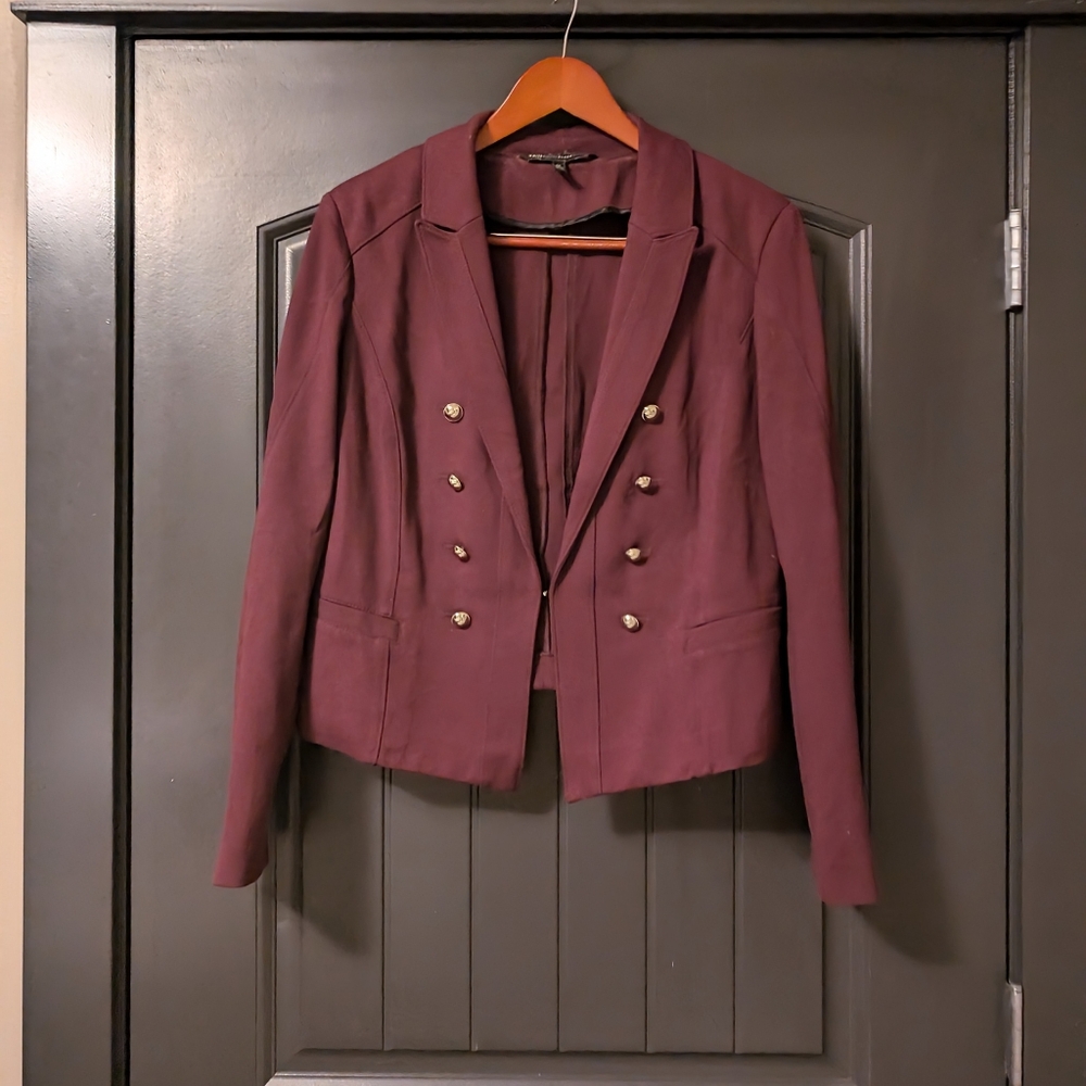 Purple ponte blazer with gold details